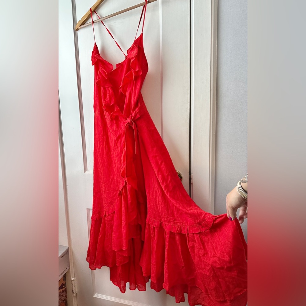NWOT & Other Stories Gorgeous Red Wrap Summer Dress size 8 Paris Atelier